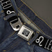 BD Wings Logo CLOSE-UP Full Color Black Silver Seatbelt Belt - Zodiac LEO/Symbol Black/White Webbing Seatbelt Belts Buckle-Down   