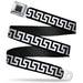 BD Wings Logo CLOSE-UP Full Color Black Silver Seatbelt Belt - Greek Key Black/White Webbing Seatbelt Belts Buckle-Down   