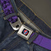 Steal Your Face Seatbelt Belt - Grateful Dead Text w/Skull & Roses Purple Webbing Seatbelt Belts Grateful Dead   