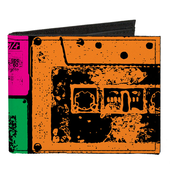 Canvas Bi-Fold Wallet - Tapes Multi Neon Canvas Bi-Fold Wallets Buckle-Down   