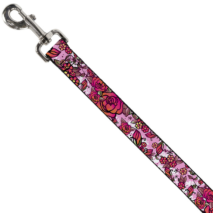 Dog Leash - Born to Blossom CLOSE-UP White Dog Leashes Buckle-Down   