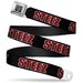 BD Wings Logo CLOSE-UP Full Color Black Silver Seatbelt Belt - STEEZ Black/Checker Black/Red Webbing Seatbelt Belts Buckle-Down   
