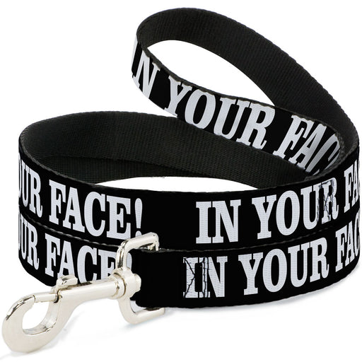 Dog Leash - IN YOUR FACE Black/White Dog Leashes Buckle-Down   