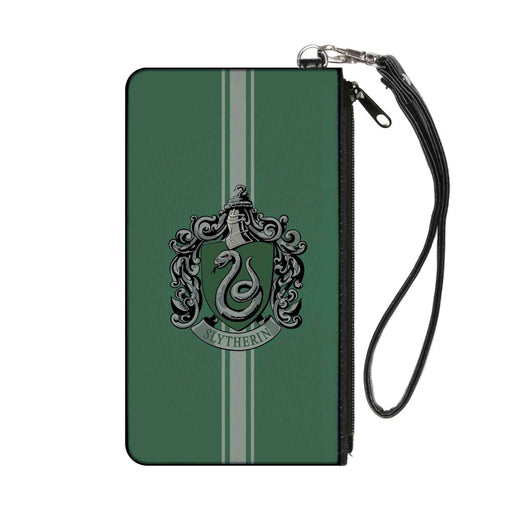 Canvas Zipper Wallet - LARGE - SLYTHERIN Crest Vertical Stripe Green Gray Canvas Zipper Wallets The Wizarding World of Harry Potter Default Title  