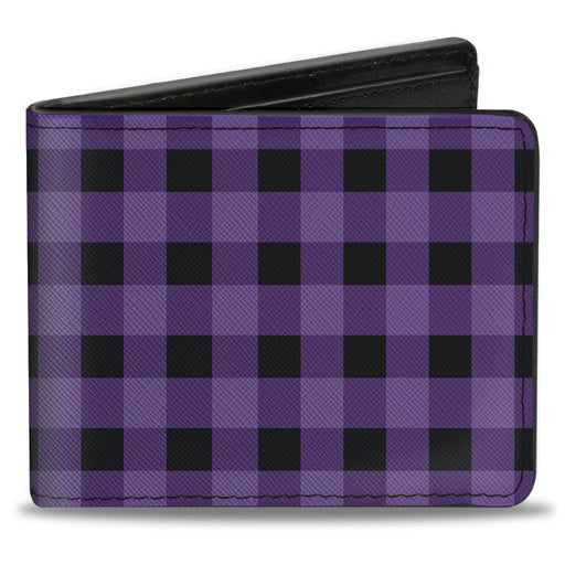 Bi-Fold Wallet - Buffalo Plaid Black Purple Bi-Fold Wallets Buckle-Down   