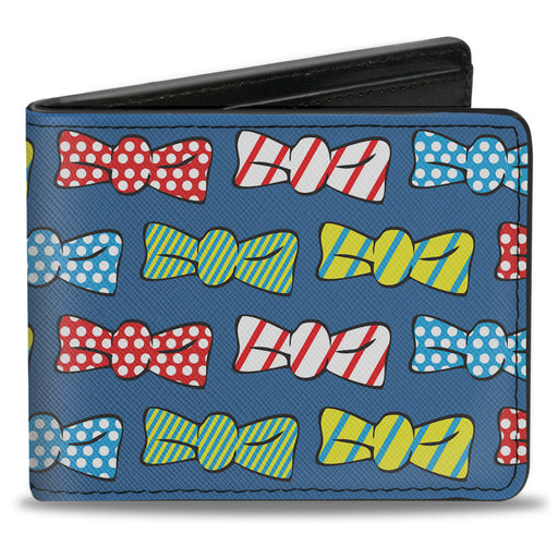 Bi-Fold Wallet - Bowties Blue Multi Color Bi-Fold Wallets Buckle-Down   