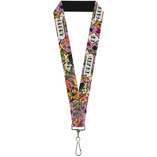 Lanyard - 1.0" - Death or Glory Pink Lanyards Buckle-Down   