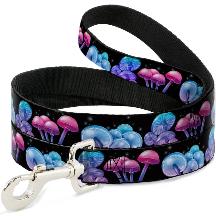 Dog Leash - Mushroom Glow Black/Multi Color Dog Leashes Buckle-Down   