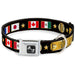 Dog Bone Seatbelt Buckle Collar - CHAMPION Belt/Flags/Stars Black/Golds Seatbelt Buckle Collars Buckle-Down   