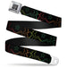 BD Wings Logo CLOSE-UP Full Color Black Silver Seatbelt Belt - Mud Flap Girls w/Star Outline Black/Multi Color Webbing Seatbelt Belts Buckle-Down   