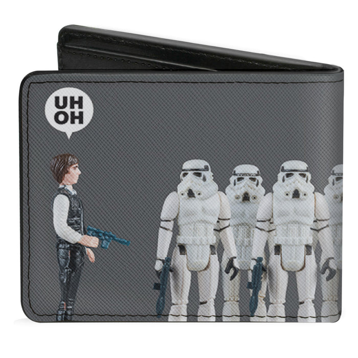 Bi-Fold Wallet - Star Wars Kenner Han Solo Stormtroopers UH OH Group Action Figures Gray Bi-Fold Wallets Star Wars   