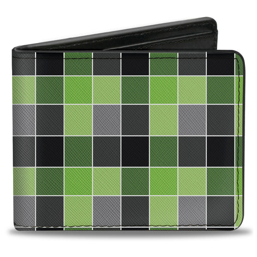 Bi-Fold Wallet - Checker Mosaic Green Bi-Fold Wallets Buckle-Down   