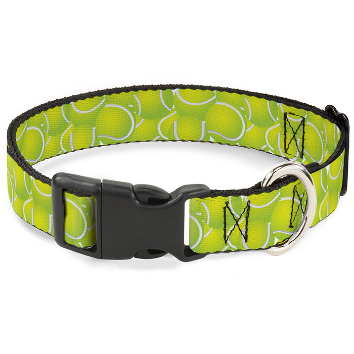 Plastic Clip Collar - Tennis Balls Stacked Plastic Clip Collars Buckle-Down   