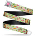 The Princess and the Frog TIANA Script Full Color Pink/White Seatbelt Belt - The Princess and the Frog Tiana's Place Collage Greens/Pinks Webbing Seatbelt Belts Disney   