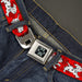 Dalmatian Paw Full Color Black Gray Seatbelt Belt - Dalmatians Running/Paws Reds/White/Black Webbing Seatbelt Belts Disney   
