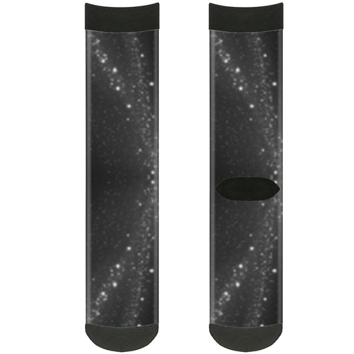 Sock Pair - Polyester - Galaxy Arch Black Gray White - CREW Socks Buckle-Down   