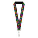 Lanyard - 1.0" - Peace Hearts Stacked Black Neon Lanyards Buckle-Down   