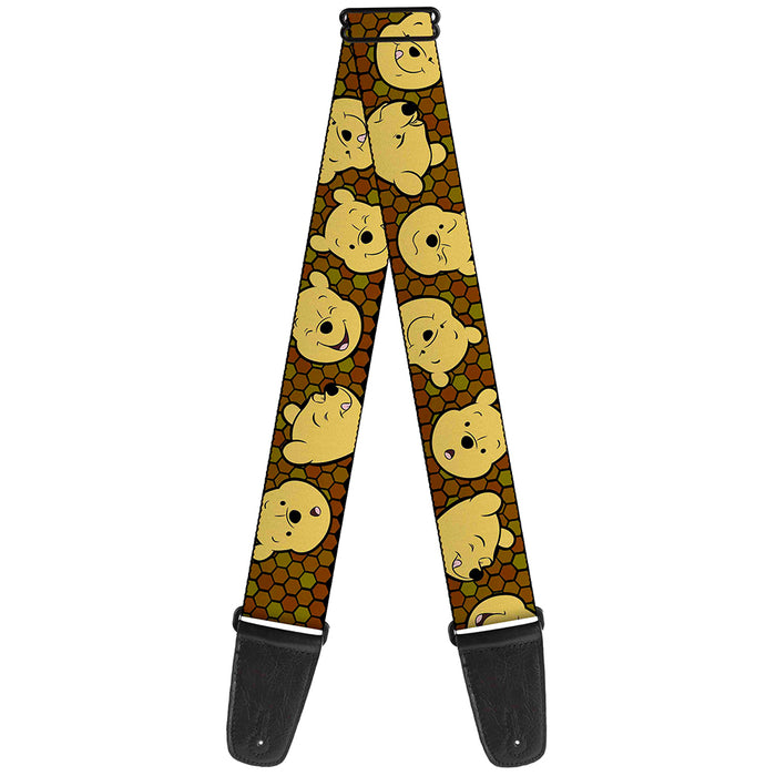 Guitar Strap - Winnie the Pooh Expressions Honeycomb Black Browns Guitar Straps Disney   