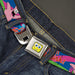 Sponge Bob Face CLOSE-UP Full Color Seatbelt Belt - Nerd SpongeBob & Patrick Starfish Running JUMPIN' JELLYFISH! Multi Color/Red Webbing Seatbelt Belts Nickelodeon   