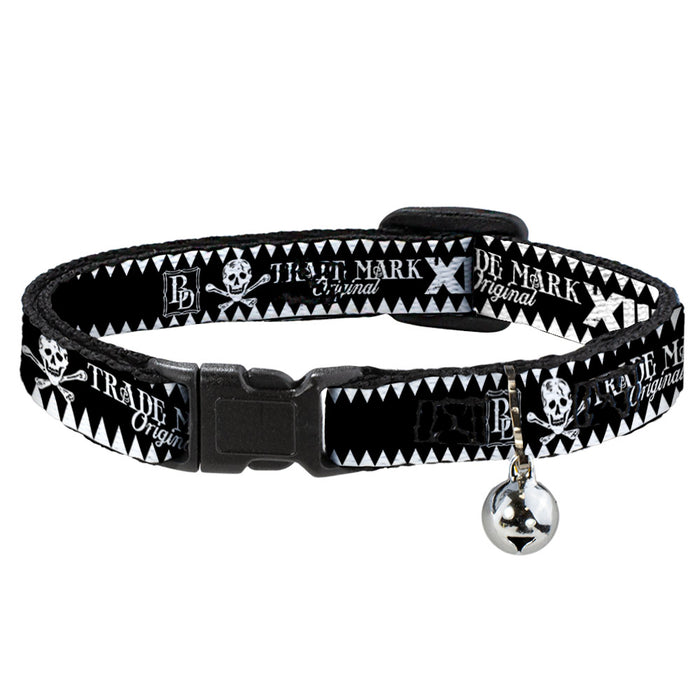 Cat Collar Breakaway - BD Skull MAKE YOUR FATE Black White Breakaway Cat Collars Buckle-Down   