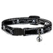 Cat Collar Breakaway - BD Skull MAKE YOUR FATE Black White Breakaway Cat Collars Buckle-Down   