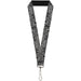 Lanyard - 1.0" - Floral Paisley2 Black White Lanyards Buckle-Down   