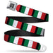 BD Wings Logo CLOSE-UP Full Color Black Silver Seatbelt Belt - Italy Flags Webbing Seatbelt Belts Buckle-Down   