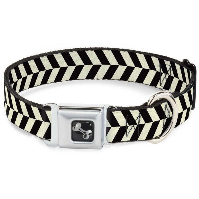Dog Bone Seatbelt Buckle Collar - Rhombus Split White/Black Seatbelt Buckle Collars Buckle-Down   