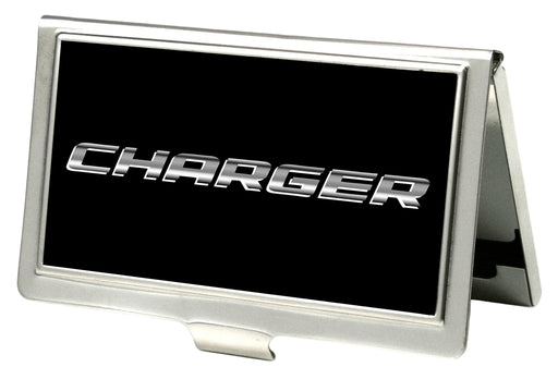 Business Card Holder - SMALL - CHARGER Text FCG Black Silver-Fade Business Card Holders Dodge   
