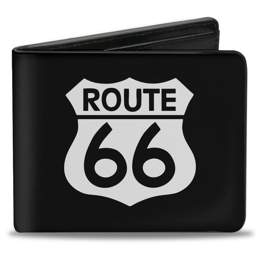Bi-Fold Wallet - ROUTE 66 Highway Sign Black White Bi-Fold Wallets Buckle-Down   