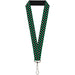 Lanyard - 1.0" - Mini Checker Black Gray 3 Green Lanyards Buckle-Down   