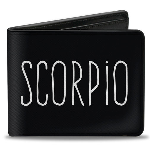 Bi-Fold Wallet - Zodiac SCORPIO Symbol Black White Bi-Fold Wallets Buckle-Down   