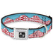 Dog Bone Seatbelt Buckle Collar - WASHINGTON Mountain Range Turquoise/White/Red Seatbelt Buckle Collars Buckle-Down   