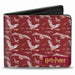 Bi-Fold Wallet - HARRY POTTER Hedwig Flying Poses Burgundy White Golds Bi-Fold Wallets The Wizarding World of Harry Potter   