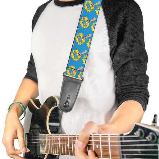 Guitar Strap - Fist Pump Baby Blue Yellow Guitar Straps Buckle-Down   