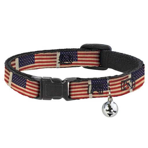 Cat Collar Breakaway - American Flag Weathered Color Repeat Breakaway Cat Collars Buckle-Down   