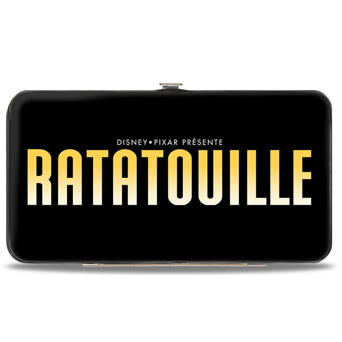 Hinged Wallet - Ratatouille Emile and Remy Chef Hat Pose + Text Logo Greens Yellows Hinged Wallets Disney   