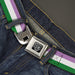 BD Wings Logo CLOSE-UP Full Color Black Silver Seatbelt Belt - Flag Genderqueer Lavender/White/Green Webbing Seatbelt Belts Buckle-Down   
