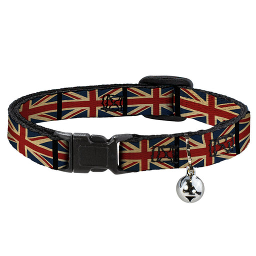 Cat Collar Breakaway - United Kingdom Flags Vintage Black Breakaway Cat Collars Buckle-Down   