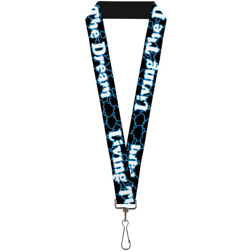 Lanyard - 1.0" - LIVING THE DREAM Black Blue White Lanyards Buckle-Down   