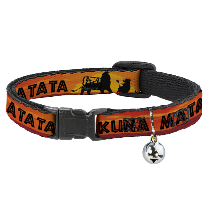 Cat Collar Breakaway - Lion King HAKUNA MATATA Sunset Oranges Black Breakaway Cat Collars Disney   