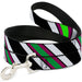 Dog Leash - Diagonal Stripes Black/White/Pink/Green Dog Leashes Buckle-Down   