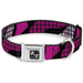 Dog Bone Seatbelt Buckle Collar - Buffalo Plaid Abstract White/Black/Fuchsia Seatbelt Buckle Collars Buckle-Down   