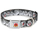 Looney Tunes Logo Full Color White Seatbelt Buckle Collar - Bugs Bunny CLOSE-UP Poses Charcoal Seatbelt Buckle Collars Looney Tunes   