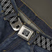 BD Wings Logo CLOSE-UP Full Color Black Silver Seatbelt Belt - Zig Zag Black/Gray/White Webbing Seatbelt Belts Buckle-Down   
