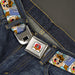 Looney Tunes Logo Full Color White Seatbelt Belt - Tasmanian Devil Boom Box Pose Baby Blue Webbing Seatbelt Belts Looney Tunes   