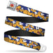 Looney Tunes Logo Full Color White Seatbelt Belt - Road Runner Expressions Stacked Webbing Seatbelt Belts Looney Tunes   