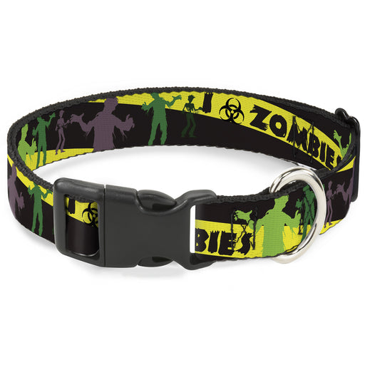 Plastic Clip Collar - Zombies Biohazard Black/Yellow/Green Plastic Clip Collars Buckle-Down   