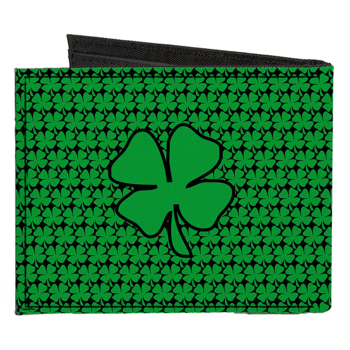 Canvas Bi-Fold Wallet - St. Pat's Clovers Green Canvas Bi-Fold Wallets Buckle-Down   