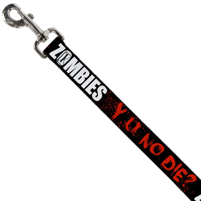 Dog Leash - Zombies Y U NO DIE Black/White/Red Dog Leashes Buckle-Down   